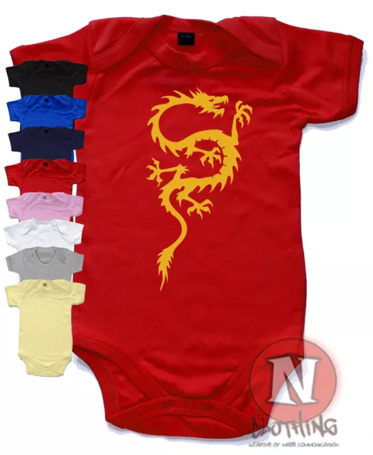Chinese dragon Babygrow Baby Suit babygro Great Gift vest martial arts Asian