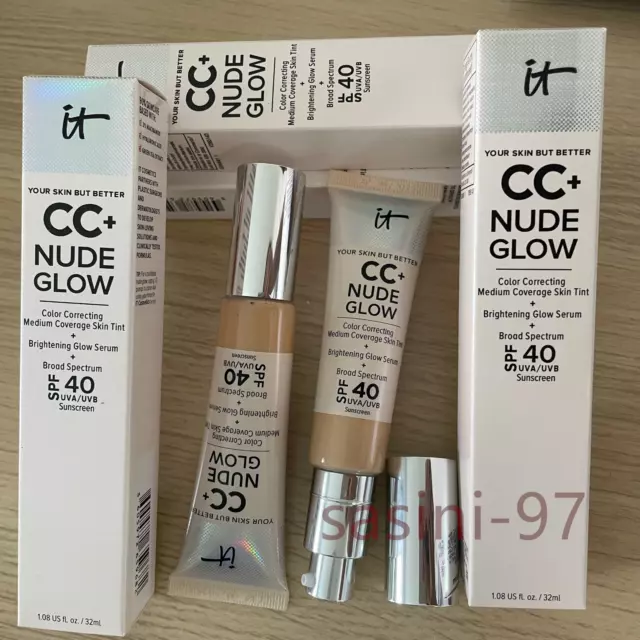  IT CC+ Nude Glow Correcting Coverage Skin Brightening Glow Serum SPF40 32ml New