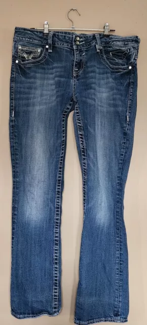 VIGOSS The Chelsea Slim Boot Cut Jeans Womens 13/14 (36x33) Designer Medium Wash