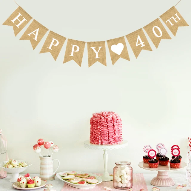 Bannière Joyeux Anniversaire En Jute Vintage - 3 Mètres Style Rustique Sans Plastique