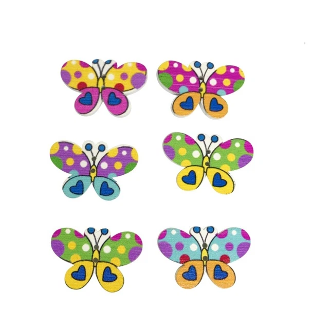 50 Pcs Bouton En Bois Vêtements Boutons Décor Pour Enfants Rétro