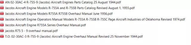 JACOBS AIRCRAFT ENGINES 7 MANUALS X 1 PRICE on CD/DVD**