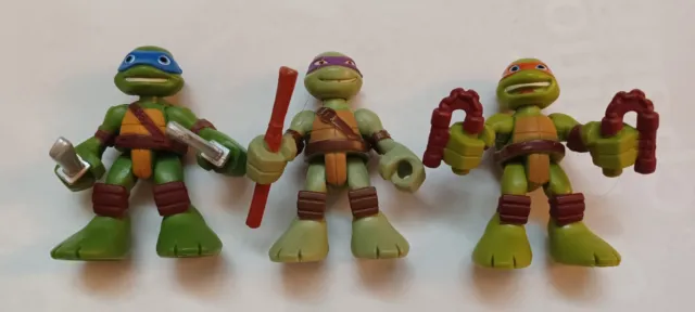 Lot of 3 Teenage Mutant Ninja Turtles 2014 Movie Action Figures TMNT
