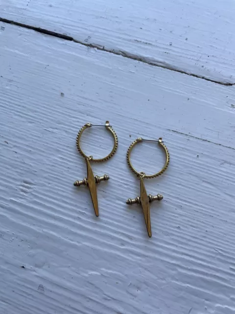 Luv Aj Cross Hoop Earrings Gold Plated