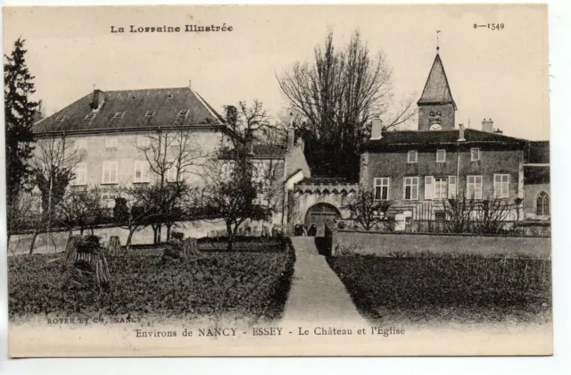 ESSEY LES NANCY - Meurthe & Moselle - CPA 54 - église chateau