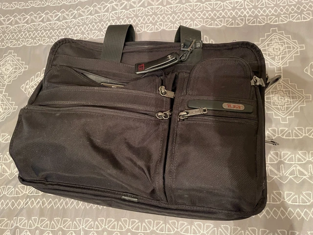 Tumi Alpha Expandable Black Ballistic Nylon Briefcase Computer Bag