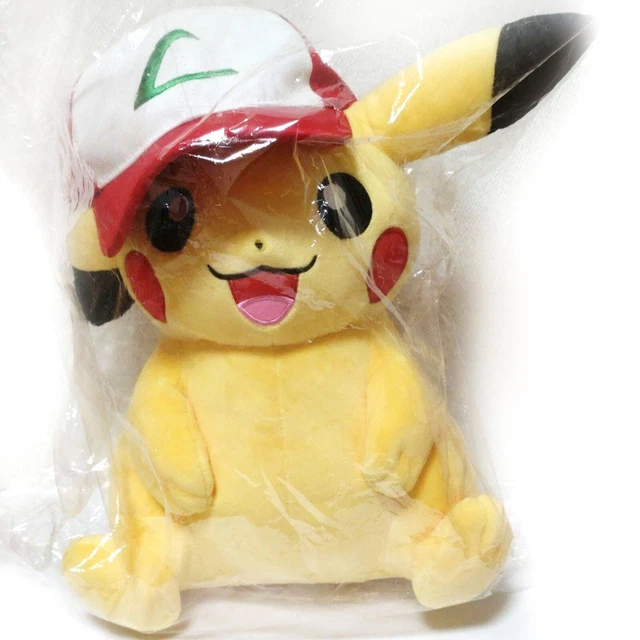 POKEMON CENTER ORIGINAL Pikachu Wearing Cap Plush Doll Movie Choose You