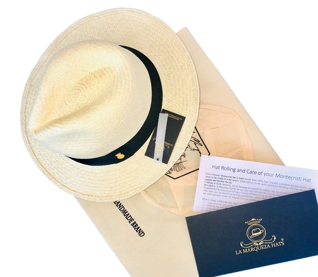 New Genuine Rolling Panama Hat NATURAL MENS WOMENS ECUADOR Folding Fedora straw