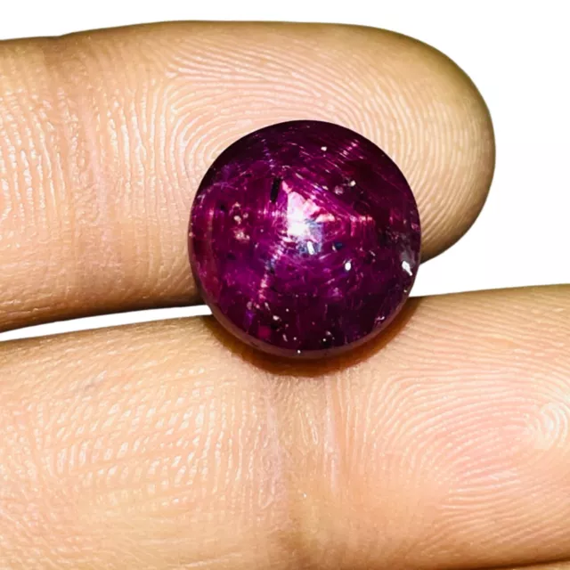 14.25 Cts Unheated Natural Star Ruby Round Cabochon Ring Size Loose Gemstone 2
