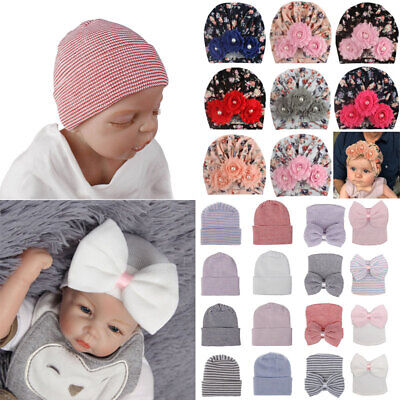 Infant Baby Beanie Turban Hat Bow Knot Cap Newborn Head Wraps Kids Headband Hat