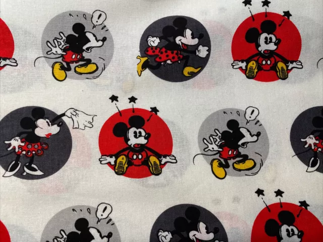 Disney Mickey Minnie Mouse Confusion Circles 100% Cotton Fabric By The Yard