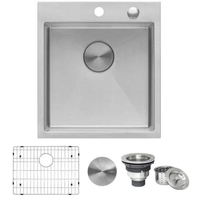 Ruvati 18x20'' Drop-in Topmount 16 Gauge Single Bowl Kitchen Sink-RVH8006(2593)