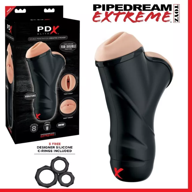 Uomo Realistic_Masturbator Double Penetration Vibrating PDX Elite Stroker Sexy X