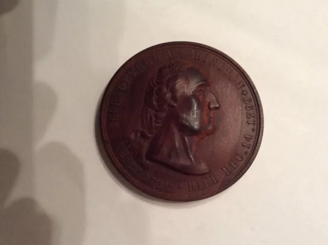 1876 American centennial George Washington wooden medal 63mm.