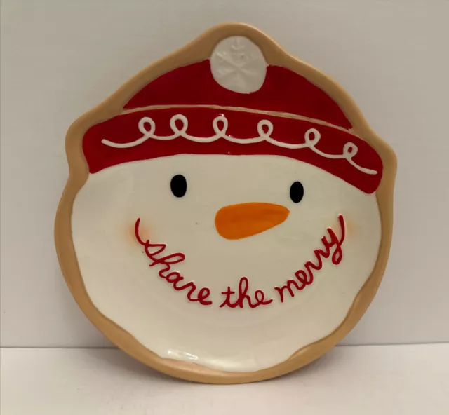 Hallmark Snowman Share the Merry Christmas Plate - NICE !!