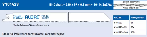 1X Sierra Sable 228/230MM Bi-Metal Zpz 10-14 Madera/Clavos/Metal Plástico