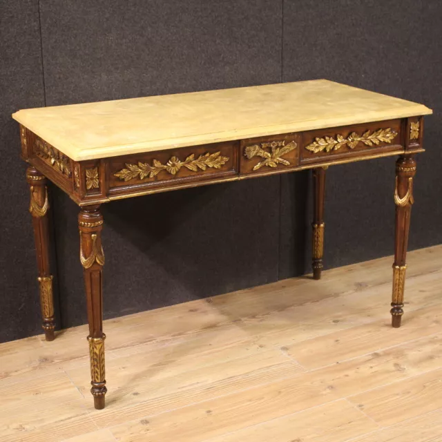 Console in stile antico Luigi XVI mobile vintage tavolo dorato XX secolo 900