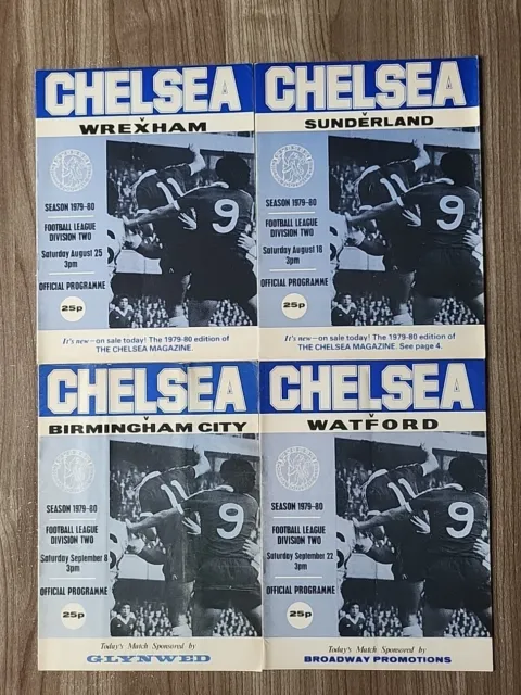 8  Chelsea Home Game Programmes Season 1979-80 Football League Division Two