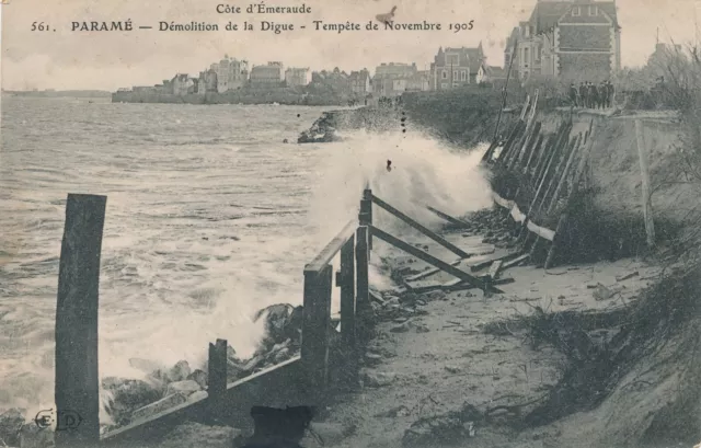 CPA - France - (35) Ille et Vilaine - Paramé - Démolition de la Digue - Tempête