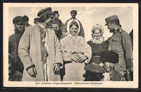 Vom östlichen Kriegsschauplatz, Wolhynische Volkstypen, Ansichtskarte 1917