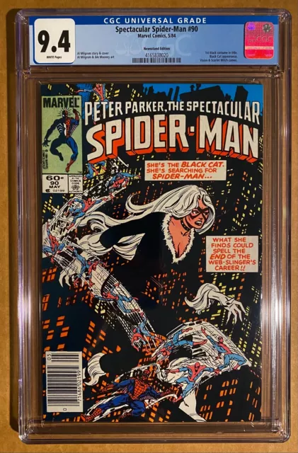 Spectacular Spider-Man 90 Cgc 9.4 First Black Costume In Title. 1984 - Newsstand