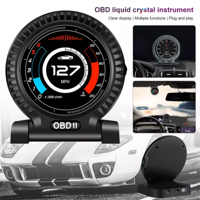 Car Digital HUD Speedometer Head Up Display OBD2 Overspeed Alarm Boost Scan Tool