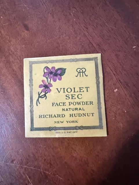 Vintage Richard Hudnut Violet Sec Face Powder Sample Natural Small Decor Vintage Richard Hudnut Violet Sec Face Powder Sample Natural Small Decor