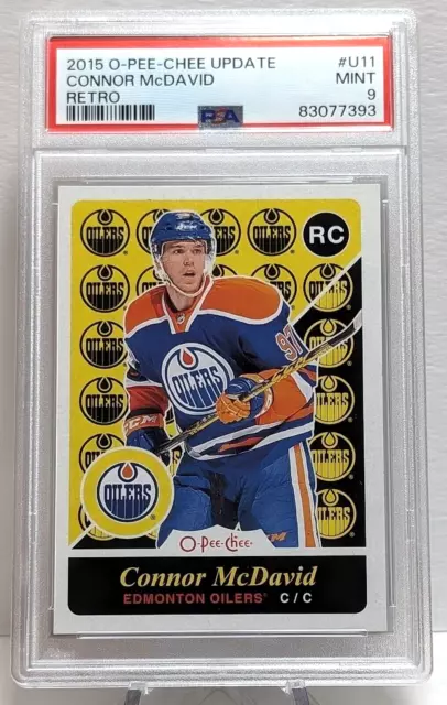 2015-16 O-Pee-Chee Update Retro Connor McDavid #U-11 RC PSA 9 Edmonton Oilers