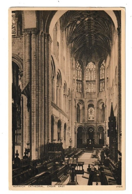 1938 Postcard of Norwich Cathedral Interior, Choir East