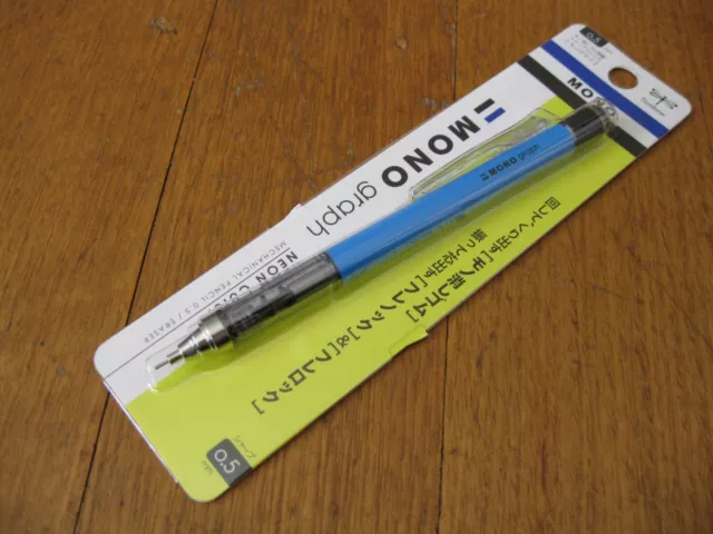 Tombow Mono Graph Shaker Mechanical Pencil - Neon Blue 0.5mm