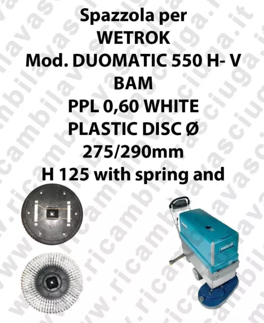 Cleaning Brush PPL 0,60 WHITE for scrubber dryer WETROK Model DUOMATIC 550 H-V B