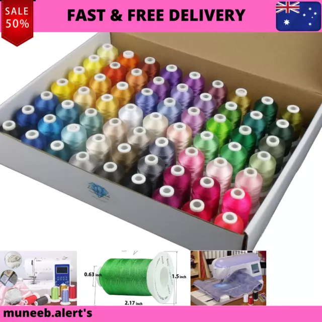 Simthread-63 Brother Colors Polyester Embroidery Machine Thread Kit 40 Weight-Au