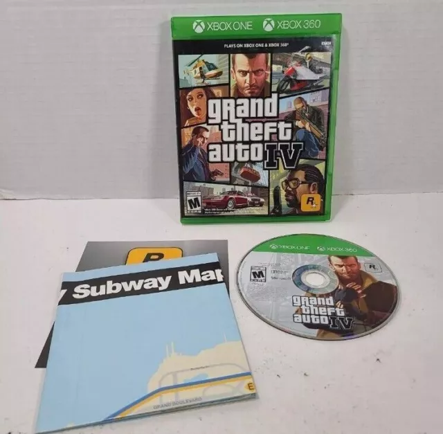 GTA 4 Grand Theft Auto IV - (Microsoft Xbox One/ Xbox 360) CIB w/ MAP