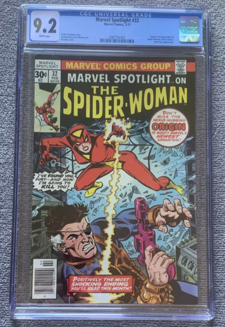 Marvel Spotlight #32 CGC 9.2 WHITE PAGES 1st App Spider-Woman Jessica Drew KEY!!