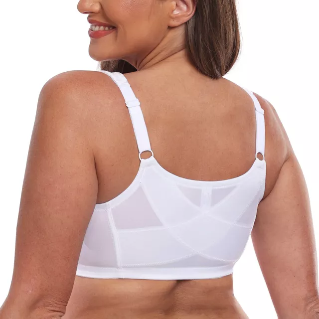 Women's Wireless Posture Bra Back Support Front Closure Full Coverage  Brassiere