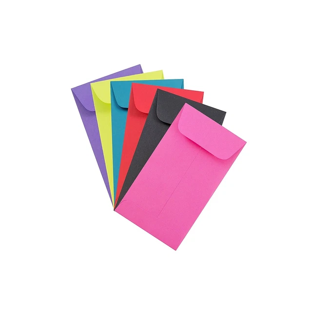 JAM Paper #5.5 Coin Business Colored Envelopes 3.125 x 5.5 Assorted Colors