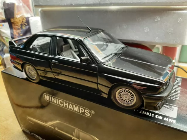 Minichamps 1/18 Scale Diecast 180 020300 -  1987 BMW M3 Street Black E30 Black