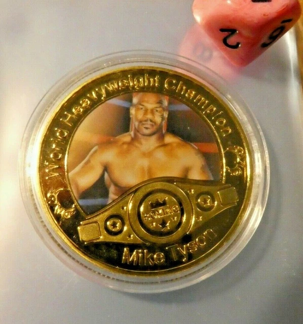 WORLD BOXING METAL Coin Card Bkg Card Medal Piece Mike Tyson Gold ...