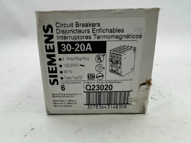 Siemens Q23020 NIB Double Pole Quad Breaker (1)230 (1)220 See Pictures