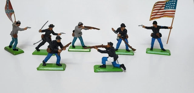 Britains Ltd 1971 Deetail Civil War Soldier Figures Lot Of 7