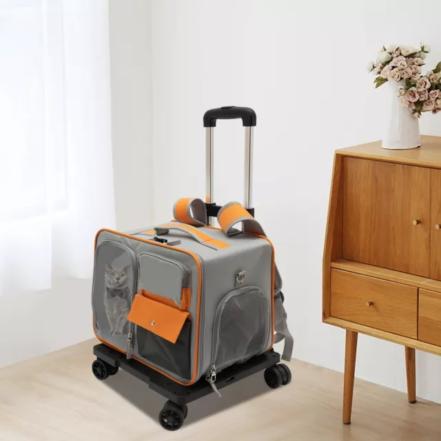 Bolsa de transporte plegable para mascotas con ruedas extraíbles para gato y perro bolsa de viaje