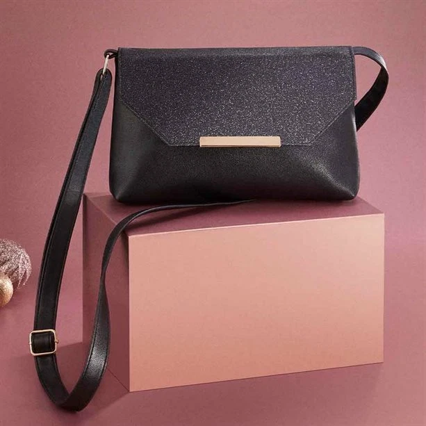 Black glitter sales cross body bag