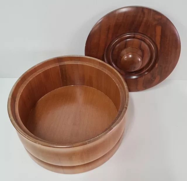 Tasmanian Wooden Bowl With Lid Hand Crafted Approx 25cm x 11cm Solid *NEW* 3