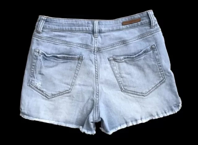 SUN & SHADOW Womens Size 7 High Rise Destroyed Cut Off Denim Blue Jean Shorts 2