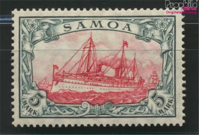 Briefmarken Samoa (Dt. Kolonie) 1915 Mi 23I A geprüft mit Falz Schiffe, Bo(90366