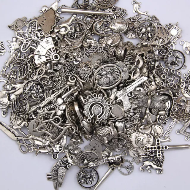 DIY Jewelry Craft Findings Wholesale 100g Tibetan Silver Charms Pendants d
