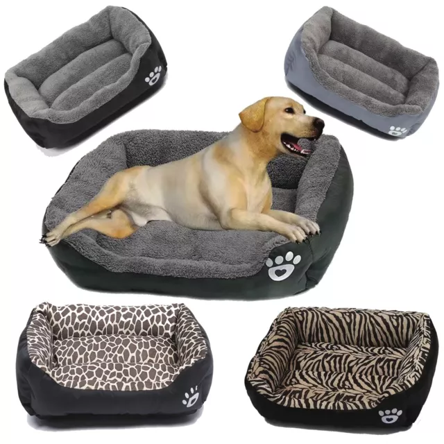 Dog Bed Cat Beds Soft Washable Fleece Puppy Cushion Warm Pet Basket Large Dog