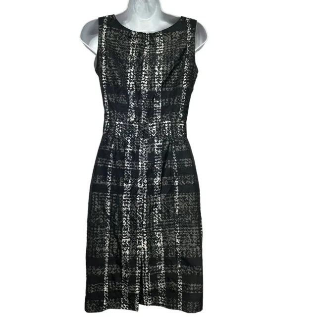 BURBERRY London Black Gray plaid sleeveless Cocktail Dress Size 2 3
