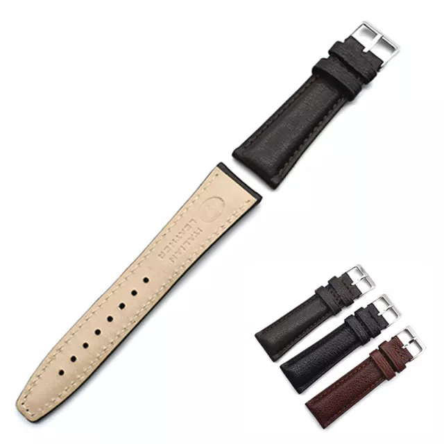 Watch Bands Goat Genuine Leather Wristwatch Straps Watch Parts 20mm Dark Brown