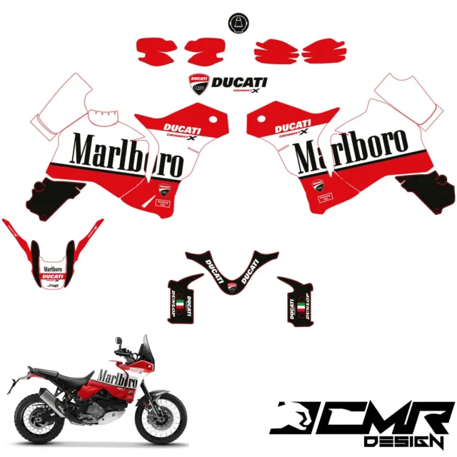 Kit Grafiche Adesivi Ducati Desert X Marlboro Versione Factory Enduro 2022